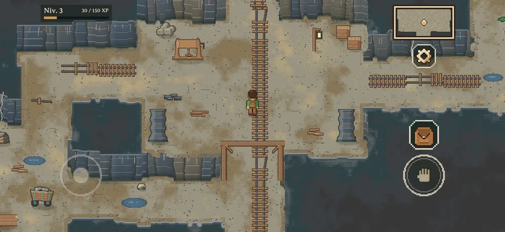 The Mine Tunnels: the winch hall and its rails.